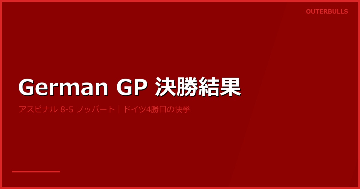 German Darts Grand Prix 2026 最終結果 — アスピナルがノッパートを8-5で下し優勝、ET4勝目